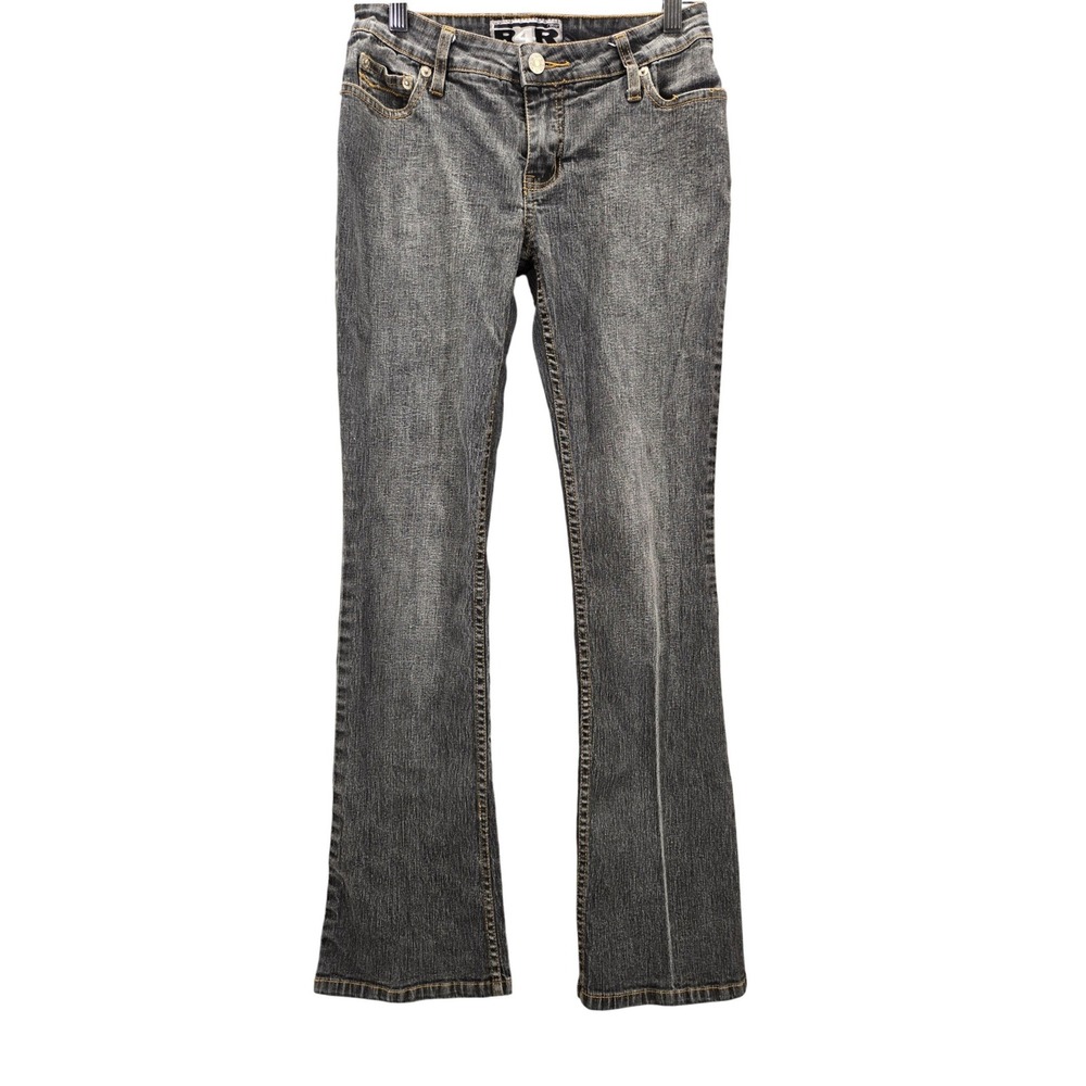 Rave R4R Jeans Womens 5 Gray Acid Wash Bootcut Low Rise Denim Pants Vintage Y2K